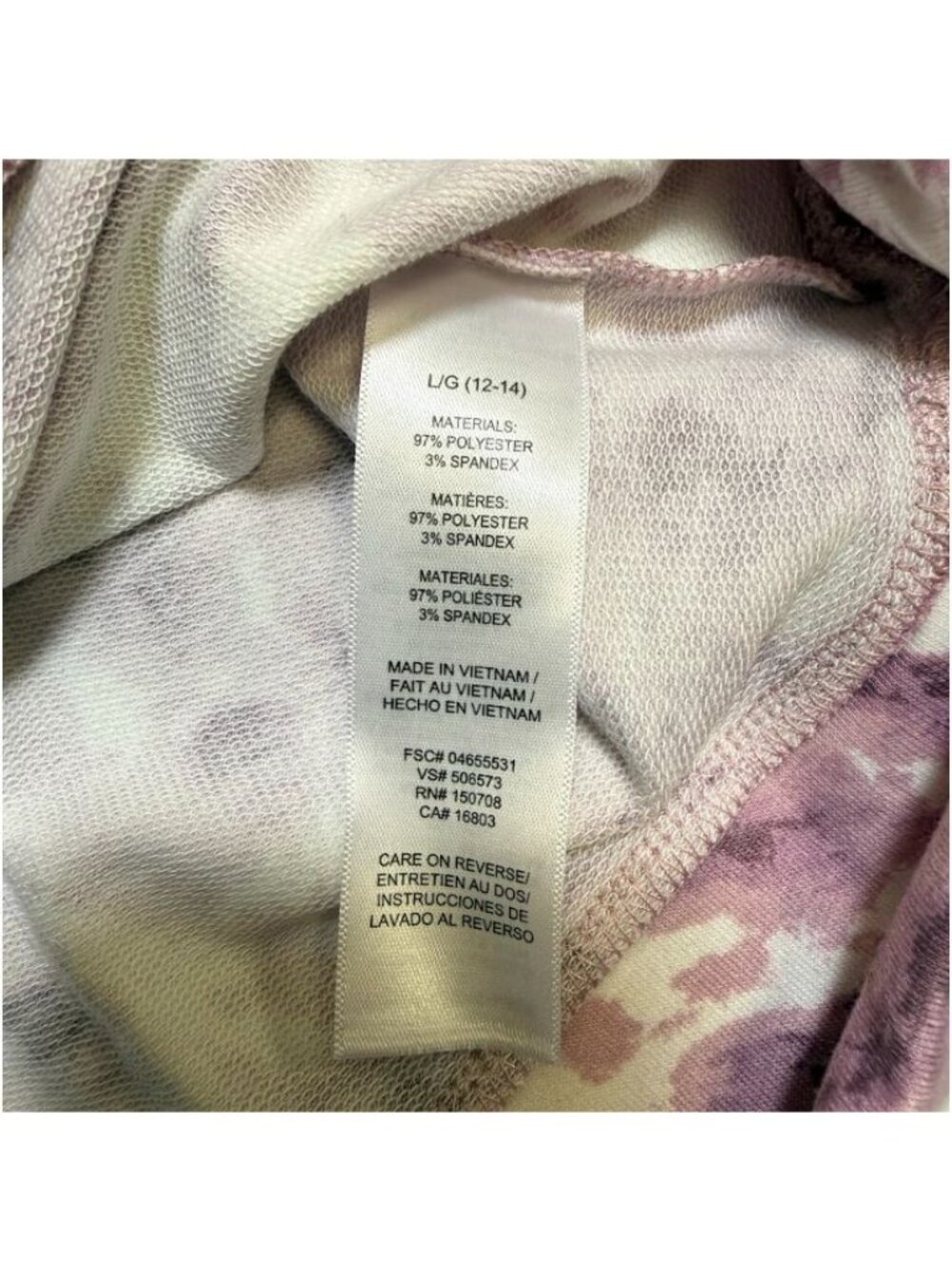 Studio 1886 Cold Shoulder Tie-Dye Pink & White Lounge Set Size Large - Picture 9 of 9